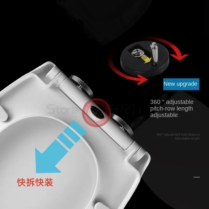PP Square Shape Toilet Seat Lid Quick Release Soft Close Toilet Lid Length 430mm to 455mm 355mm to 365mm GBP17291PF
