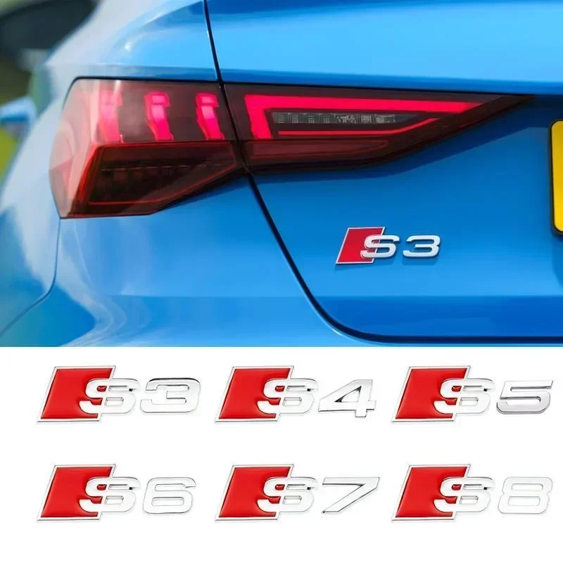1 قطعة ثلاثية الأبعاد ABS شعار السيارة لأودي RS S3 S4 S5 S6 S7 S8 A3 A4 A5 A6 A7 A8 Q3 Q5 Q7 TT الخلفي الجذع الجسم شعار شارة ملصقات