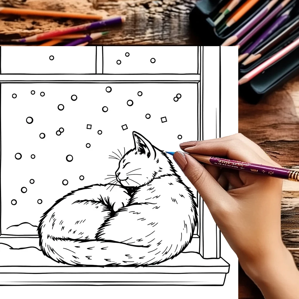 Christmas Scene Coloring Book for Adult | 28 Pages Colouring Book, Drawing Supplies for Christmas, Thanksgiving