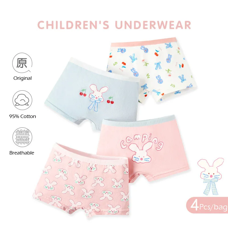 

Little Big Girls Underwear Soft Cotton Panties Four Seasons baby Shorts Cute Flower Pattern Underpants Kids Briefs