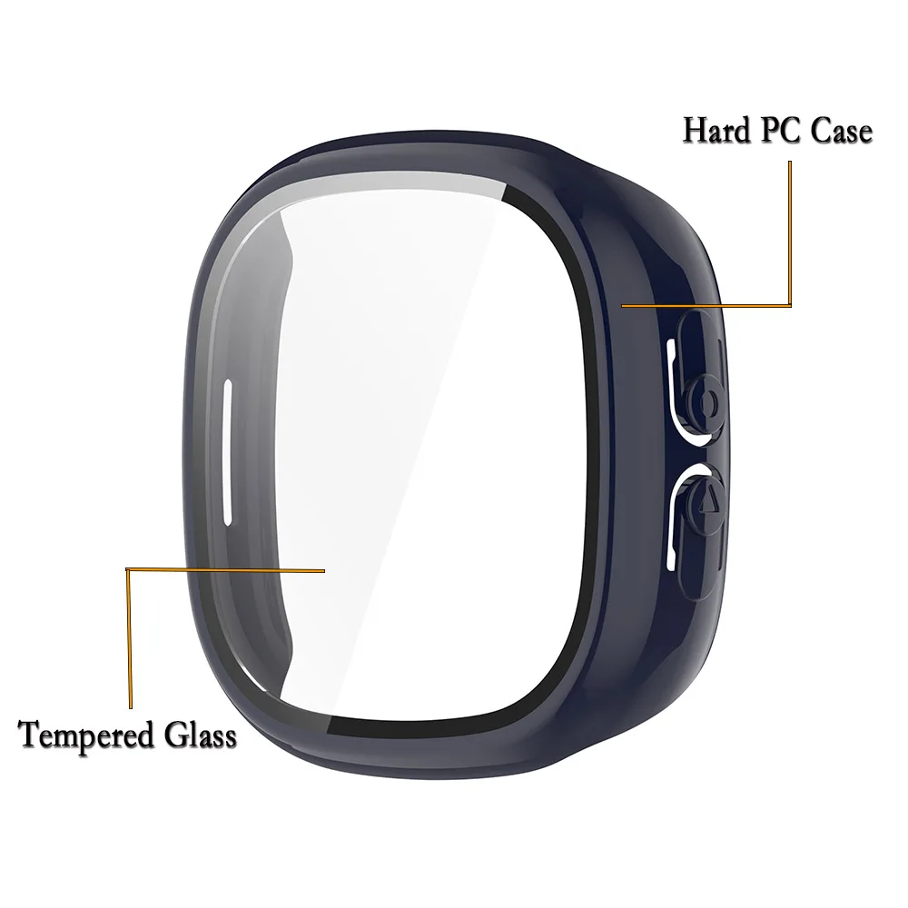 2-in-1 Watch Case+Tempered Glass For Fitbit Ace LTE Hard Cover With Screen Protector Film PC Material Watch Protection