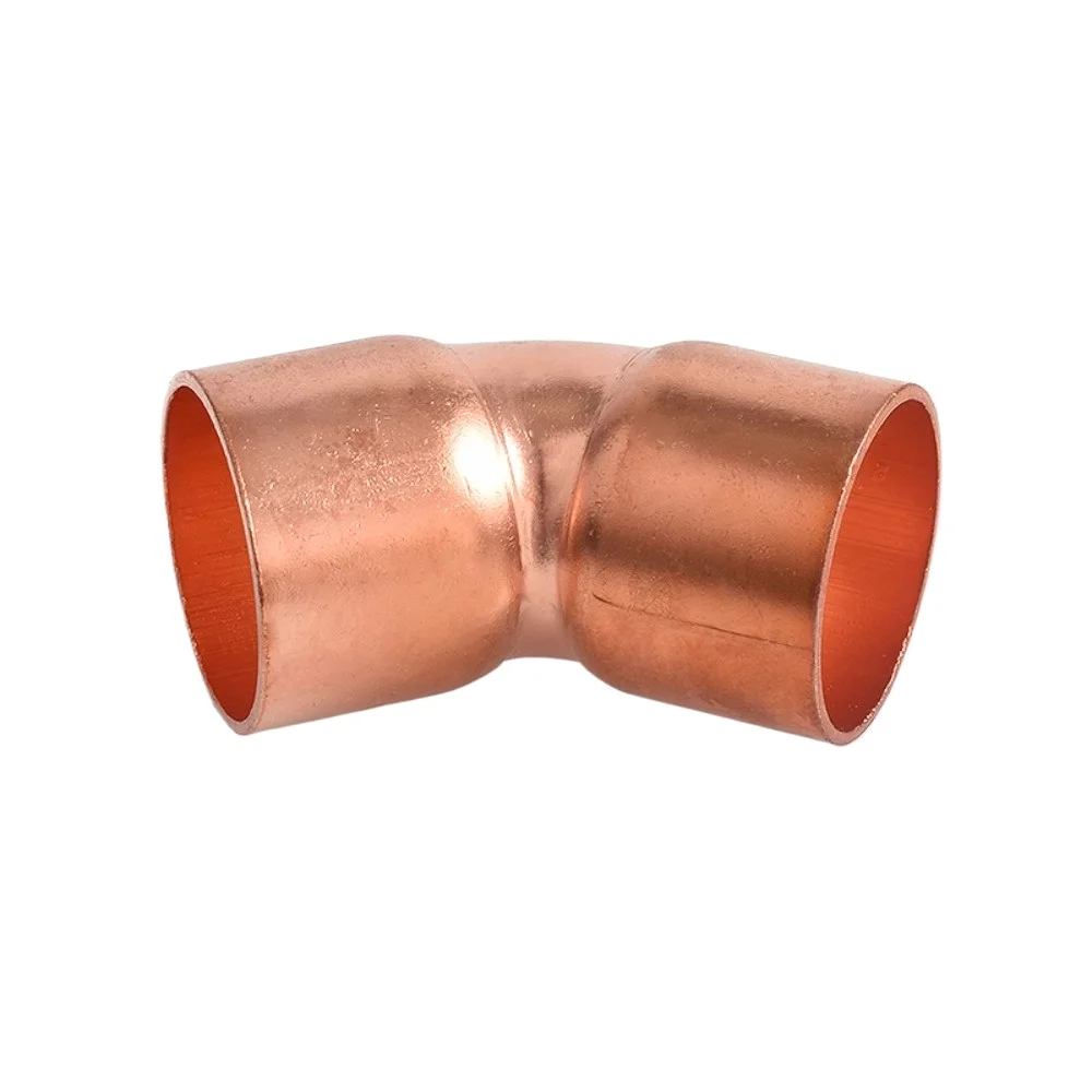 6.35-133mm ID Weld Socket End Feed Solder Elbow 45 135 Degree  Pure Copper Pipe Fitting Connector Air-Coniditioning