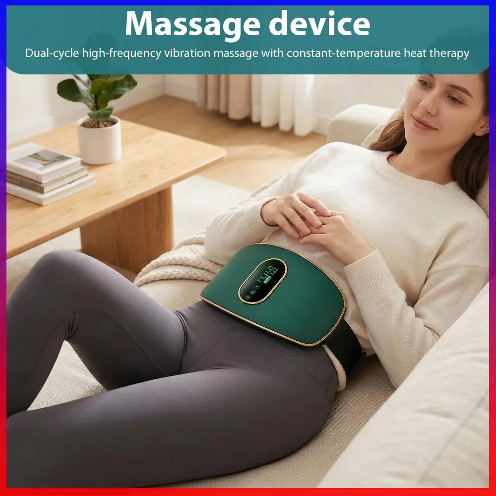 Cordless Menstrual Heating Pad for Abdomen & Waist with Vibration Period Comfort Heating Belt for Women and Girls