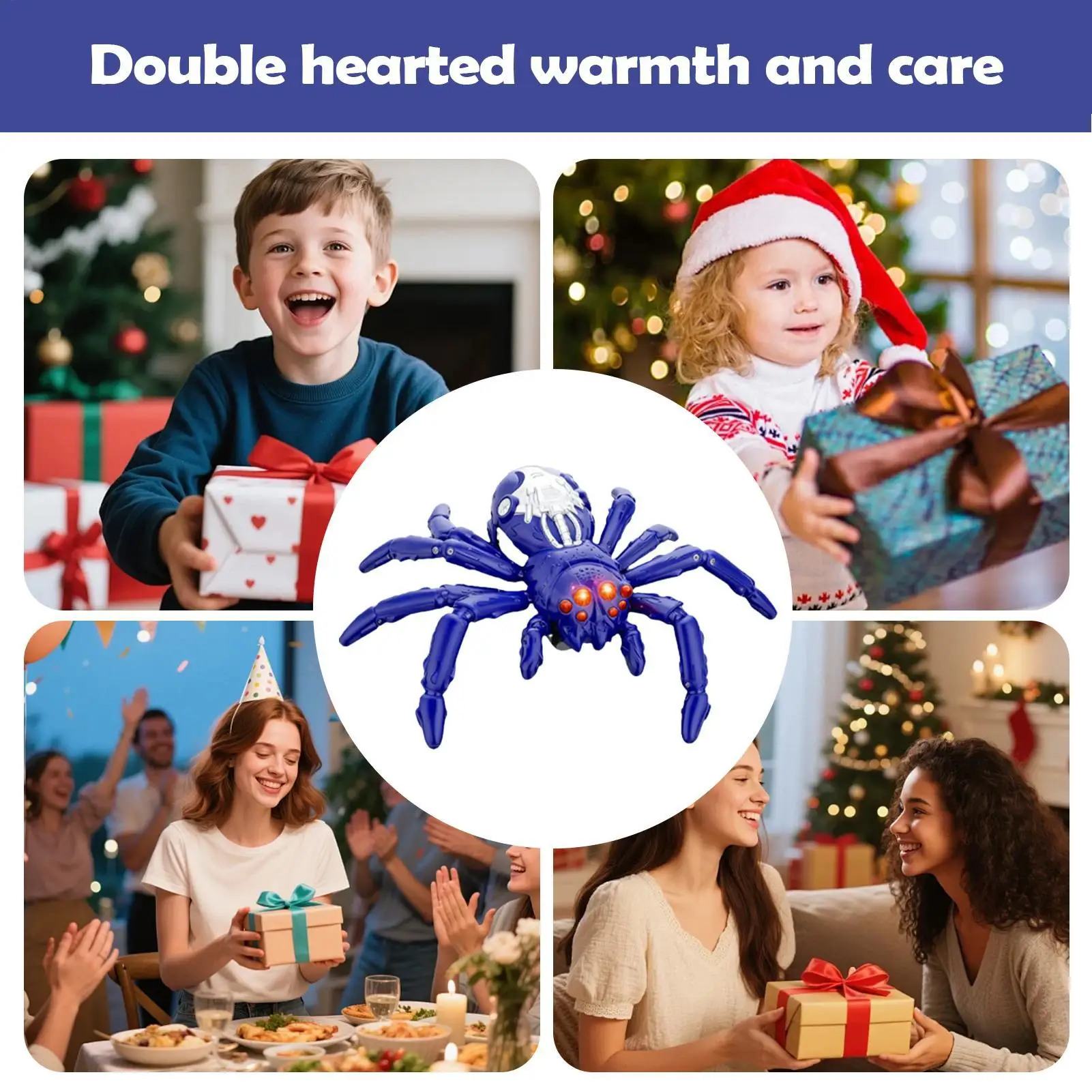 Truco araña eléctrica mascota RC simulación araña robótico giratorio Anti-gravedad juguetes con ojos LED Navidad Mini regalo para broma de adultos