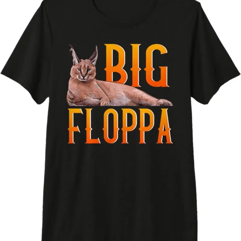 Big Floppa Meme Cute Caracal Cat Premium T-Shirt