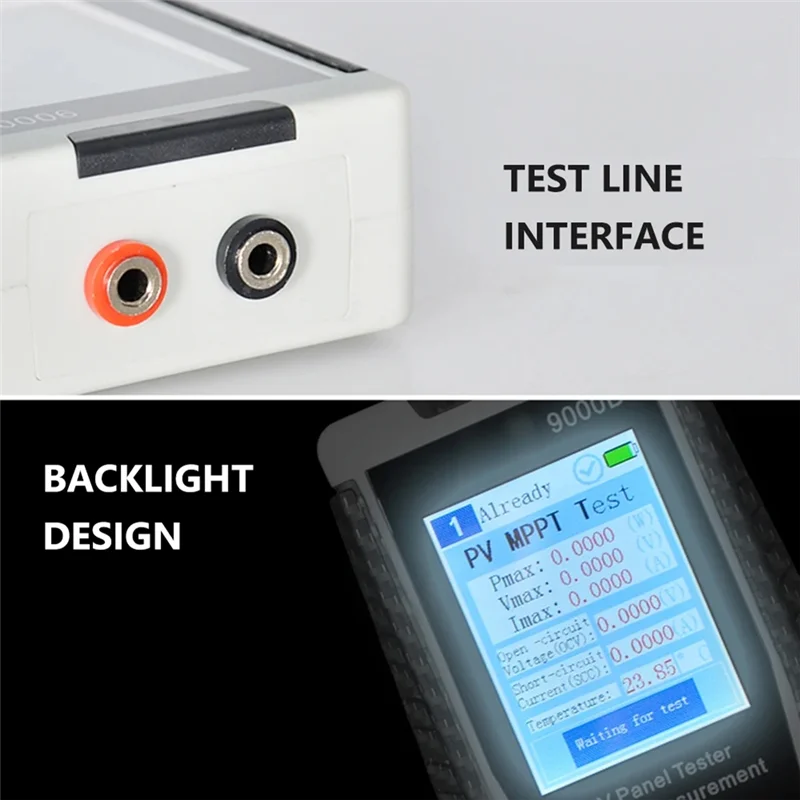 Penganalisis Daya MPPT 5-800W Penguji Panel Surya 9000D, Layar TFT 2.8", Alat Ukur Diagnostik Sistem PV Profesional
