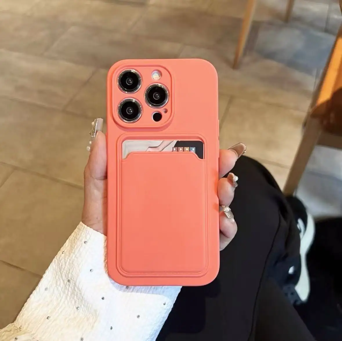 Telefoonhoesje met creditcardhouder voor iPhone 17 Air 16 15 14 Plus 13 12 11 Pro Max, schokbestendig en beschermend