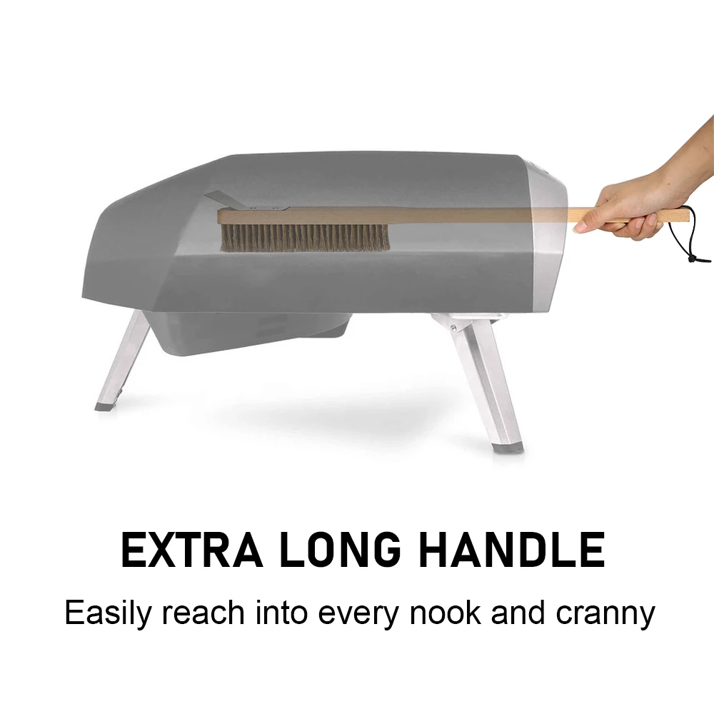 SHANGPEIXUAN 22 inch Pizza Oven Copper Brush with Scraper Household Grill Brass Cleaning Brush Pizza Oven Accessories