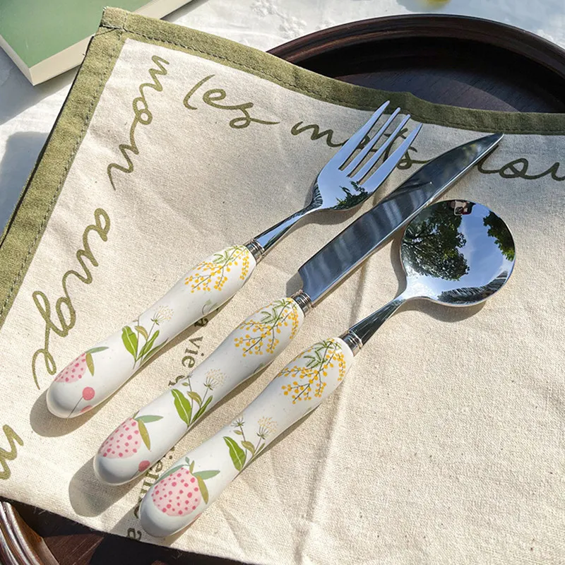 Export Surplus Ceramic Coffee Spoon Fork Set Household Tableware