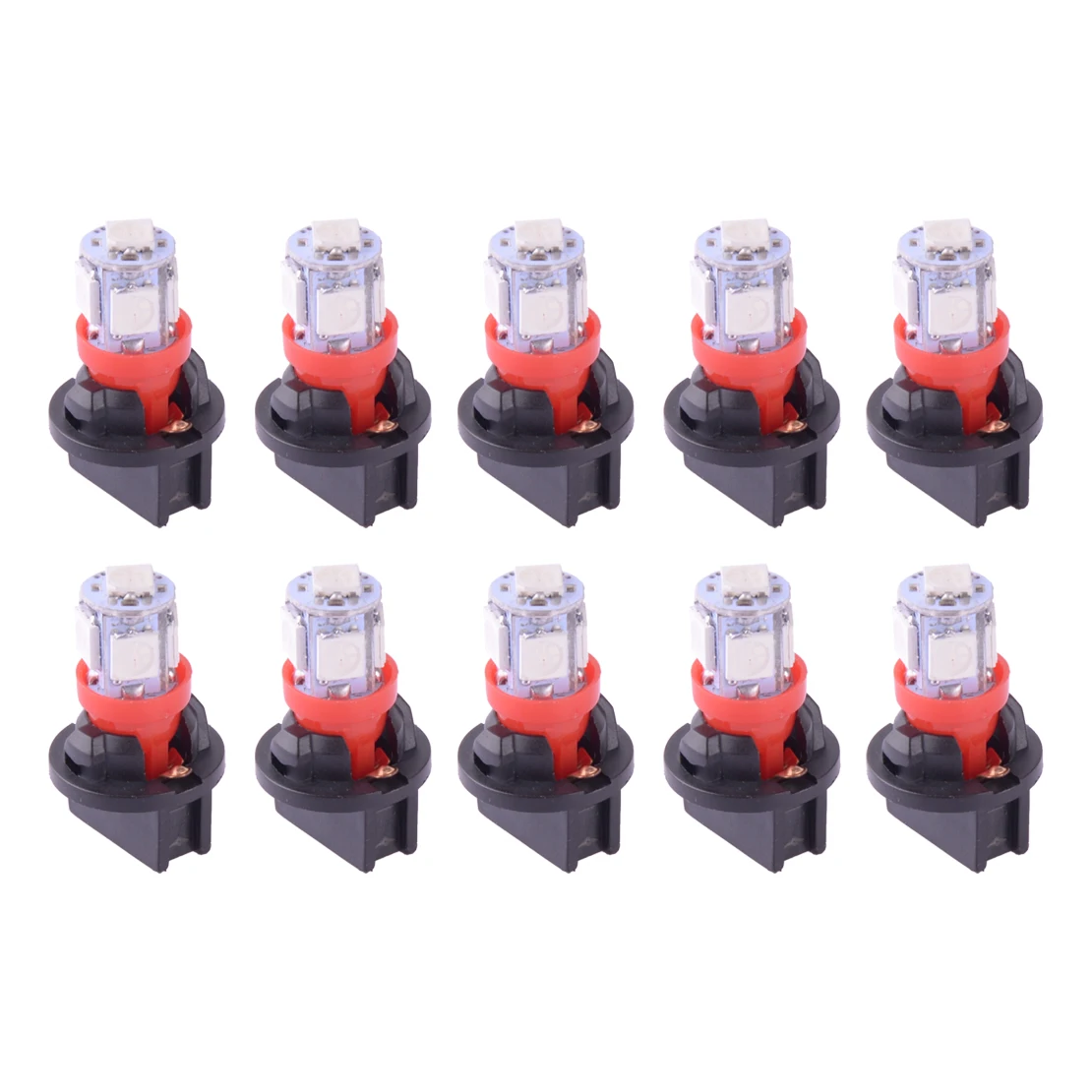 

10Pcs Red Universal Car T10 SMD for Instrument Gauge Cluster Dash License Plate Light LED Bulb with Socket