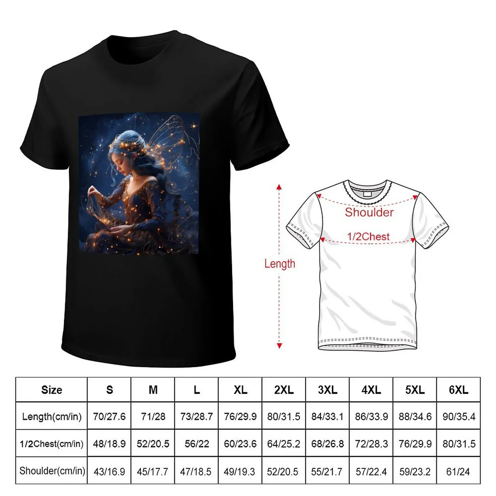 Cosmic Tapestry Weaver Fairy of Starlight T-Shirt heavyweights sports fans plain t shirts men