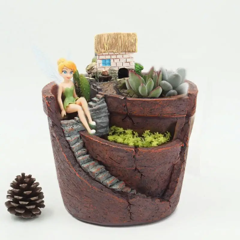 Resin Succulent Sturdy Unique Design Eye-catching Decor Durable Resin Versatile Usage Versatile Flower Basket City Of Sky Trendy