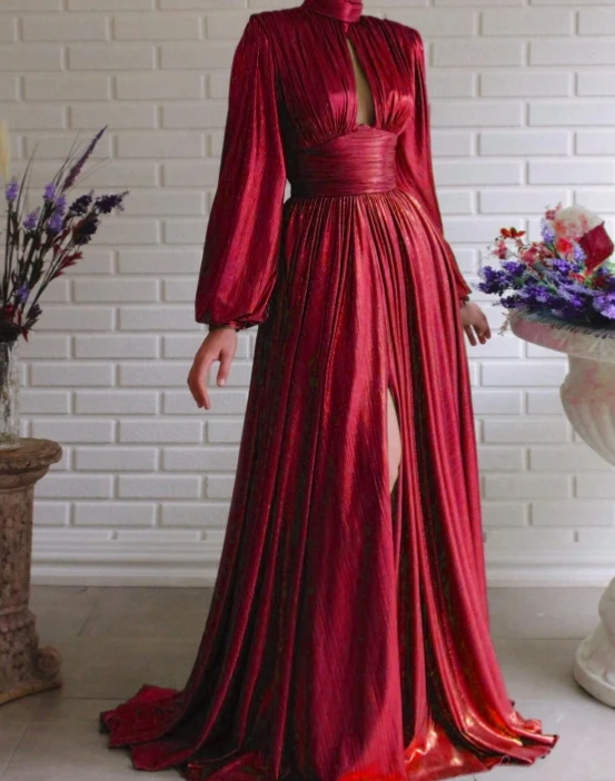 

Elegant Style 2024 Early Spring Summer for Women Dress Solid Color Waist Up Neck Hanging Large Hem Sexy Dress Long Skirt