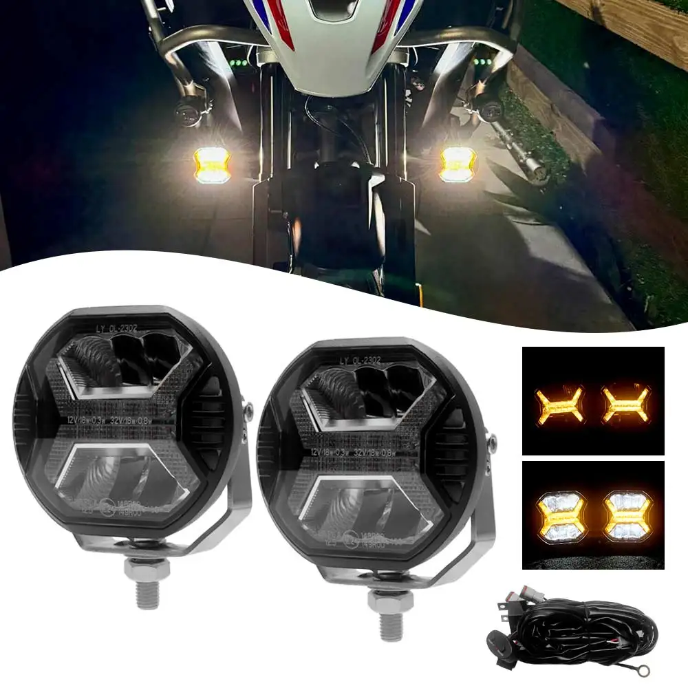 For Truck Tractor Off-road Jeeps SUV ATV Trailers Engineering Vehicle LED Work Light Spotlight 48W High Beam Amber DRL