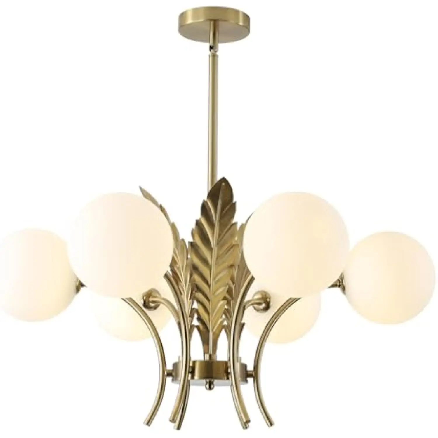 

Mid Century Milk Glass Chandelier Gold G9 Ceiling Chandelier Light Industrial Metal Adjustable Pendant Lighting Farmhouse Larg