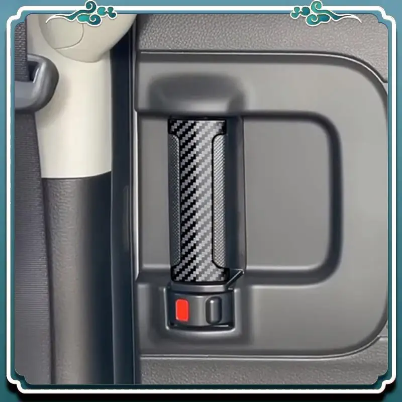 

ABTU-Car Middle Door Inner Handle Button Trim Sticker For Suzuki SPACIA Custom MK04 2017-2024 Car Parts Accessories Carbon Fiber