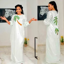 Turkey Bazin Riche Evening Gowns With Scarf Embroidery Bazin Riche Long Dresses Traditional Wedding Party Clothing Shiny Dress