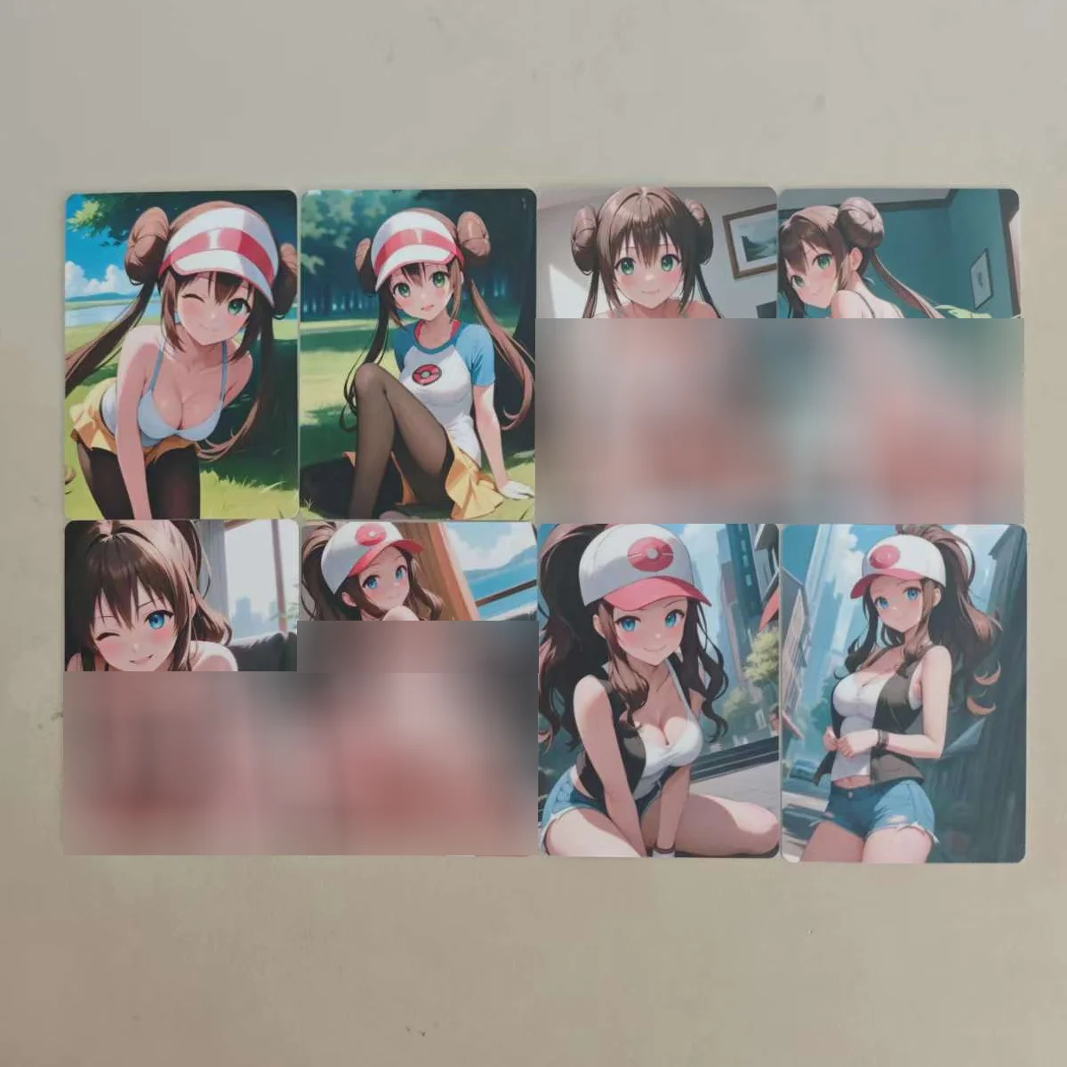 

8Pcs/set Sexy Trainer Card Pocket Monster Leaf Touko Serena Misty Lyra Risa May Iris Shirona DIY PTCG Animation Collection Card