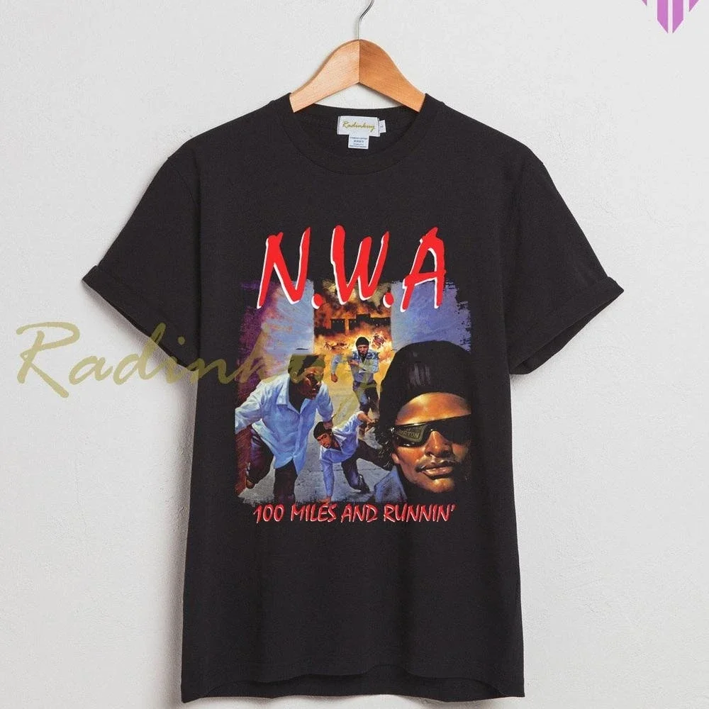 Nwa 100 Miles And Runnin\' 90S Retro Vintage Bootleg T Shirt New Unisex Size T Shirt Rk108