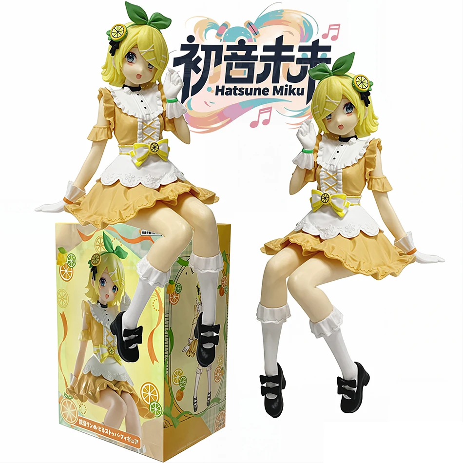 Figura de Acción de Anime Kagamine Rin Hatsune Miku, Modelo de Juguete, Linda Figura de PVC Coleccionable, Accesorios de Escritorio, Regalo