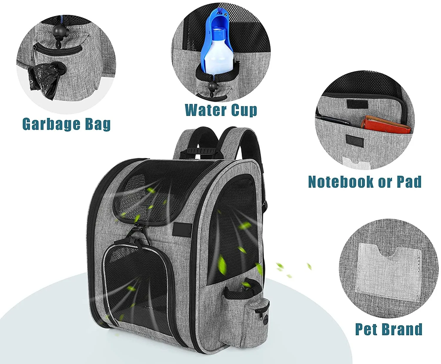 stock storage Cat Dog Carrier Backpack Expandable with Breathable Mesh for Small Dogs Cats, Dog Backpack Bag for Hiking