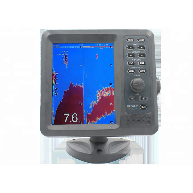 KFISH -7 Marine Fish Finder Depth Sounder Sonar Fish Finder With Dual Frequency,With TRANSDUCERS TD-25, 7”Inch TFT LCD