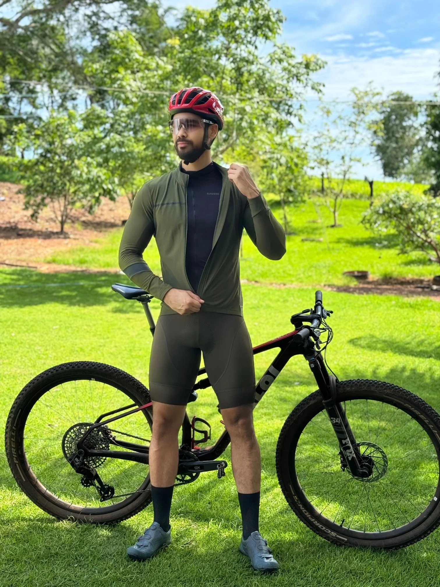 YKYWBIKE Herren-Winter-Radtrikot, warmes, dünnes, weiches Fleece-Radtrikot für Rennräder, atmungsaktive MTB-Fahrradbekleidung – Detail 2