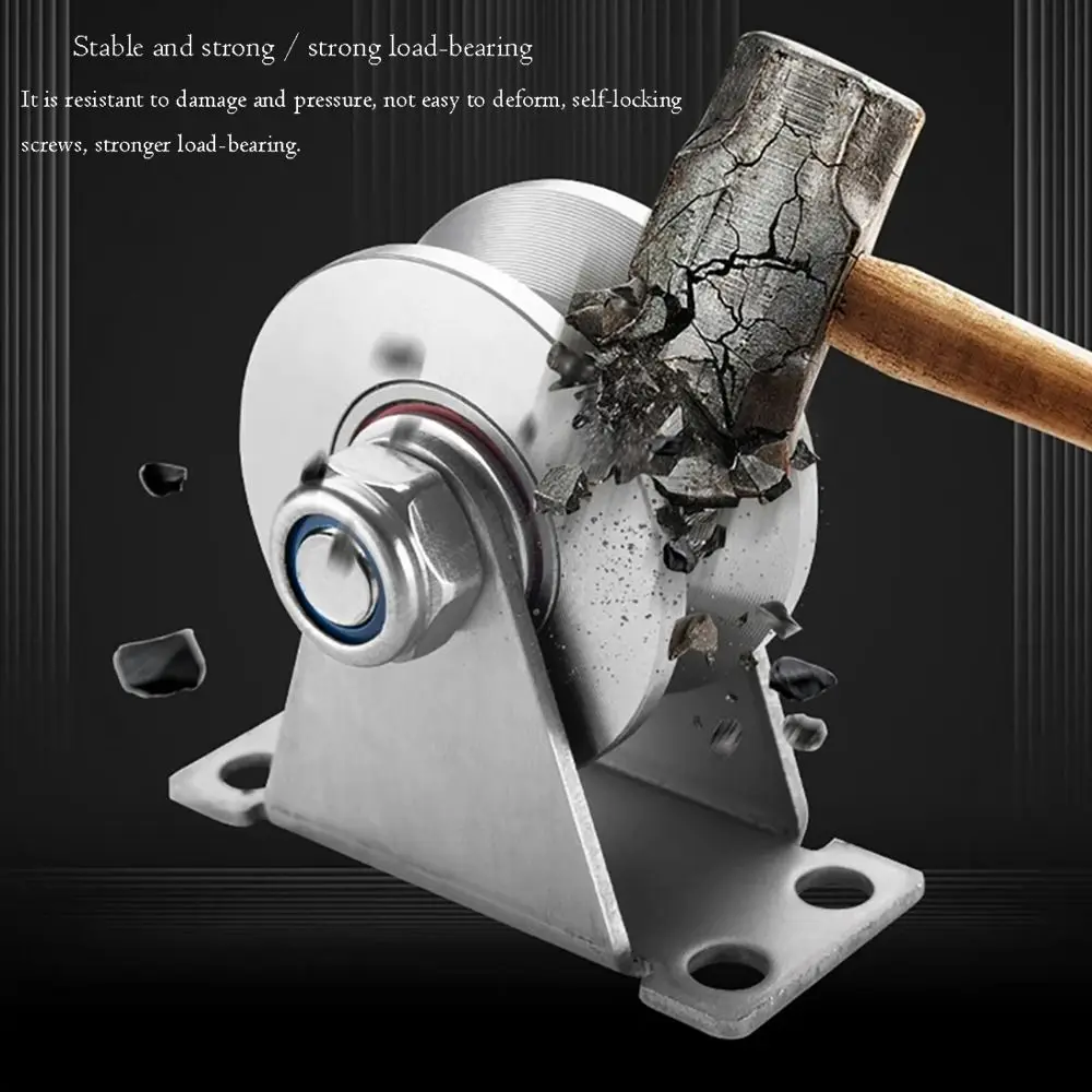 1 قطعة عجلة المسار تحمل بكرة U/V/H على شكل 304/201 الفولاذ المقاوم للصدأ انزلاق الباب بكرات 48 عجلة سميكة عجلة صلبة #4