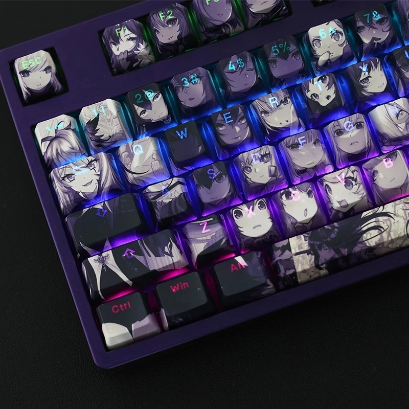 Nhật Bản Anime108 Phím/Bộ Arknights Chủ Đề Backlit Keycaps PBT Cho Bàn Phím Cơ Chơi Game Tùy Chỉnh Thiết Kế Hình Cô Gái Dễ Thương Chìa Khóa Mũ Lưỡi Trai