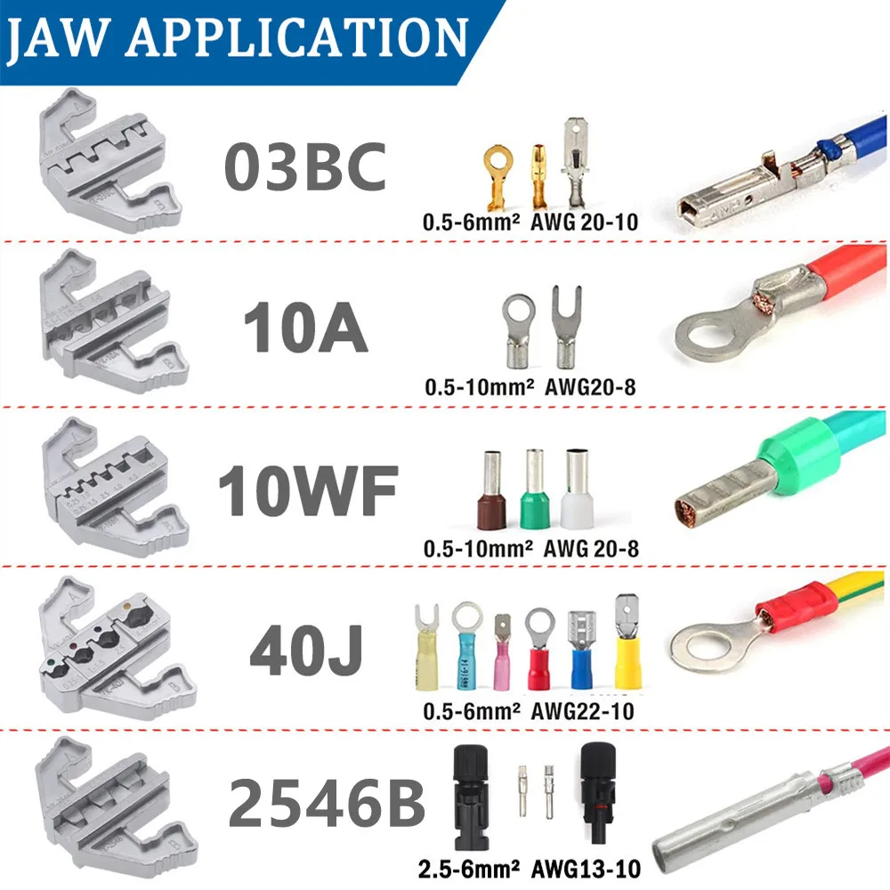 Crimping Pliers Quick Replacement Jaw Set For 2.8 4.8 6.3 Plug/Tube/Insulation/Car Terminals Hand Multifunction Wire Clamp Tools