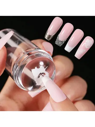 Nail Stamping Plates Pure Clear Jelly Nails Art Stamper Scraper Set Print Silicone Marshmallow Design Manicure Accessories Tool