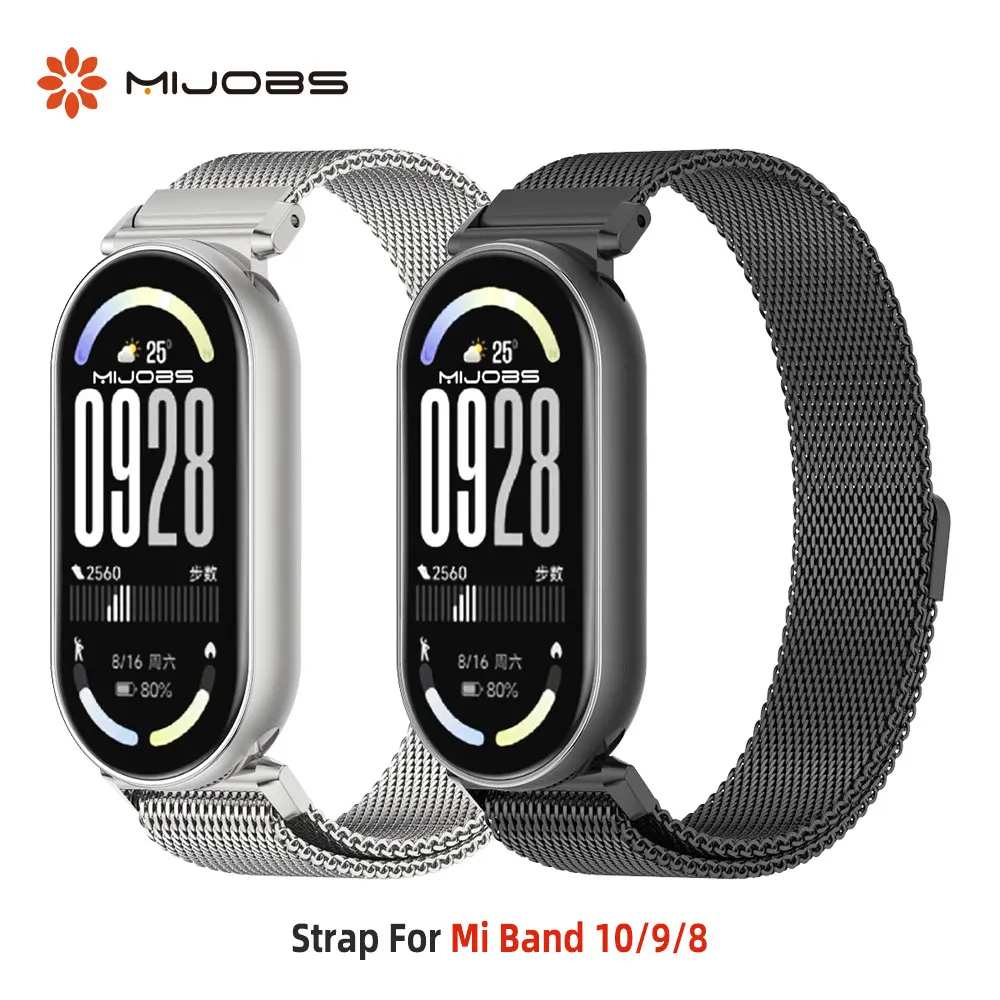 Strap for Mi Band 10 9 8 Wristband for Xiaomi Smart Band 9 Strap for Women and Girls Metal Bracelet For Mi Band 8 Watchband