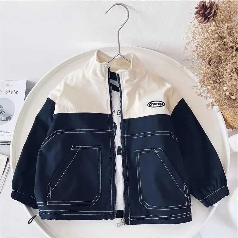 

Korean Teen Boys Jackets Spring Autumn Kids Zipper Thin Windbreaker Coat Casual Outerwear Children Clothes 2-11 Y Sports Top
