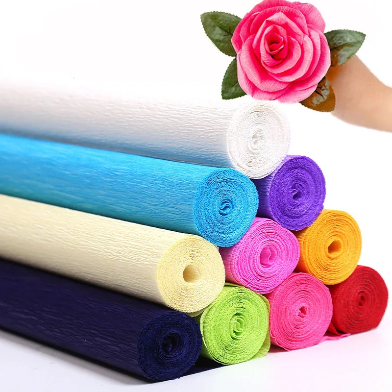 50x250cm Crinkled Crepe Paper Flower Wrapping Craft DIY Paper Streamer Scrapbooking Origami Party Decoration Packing Material