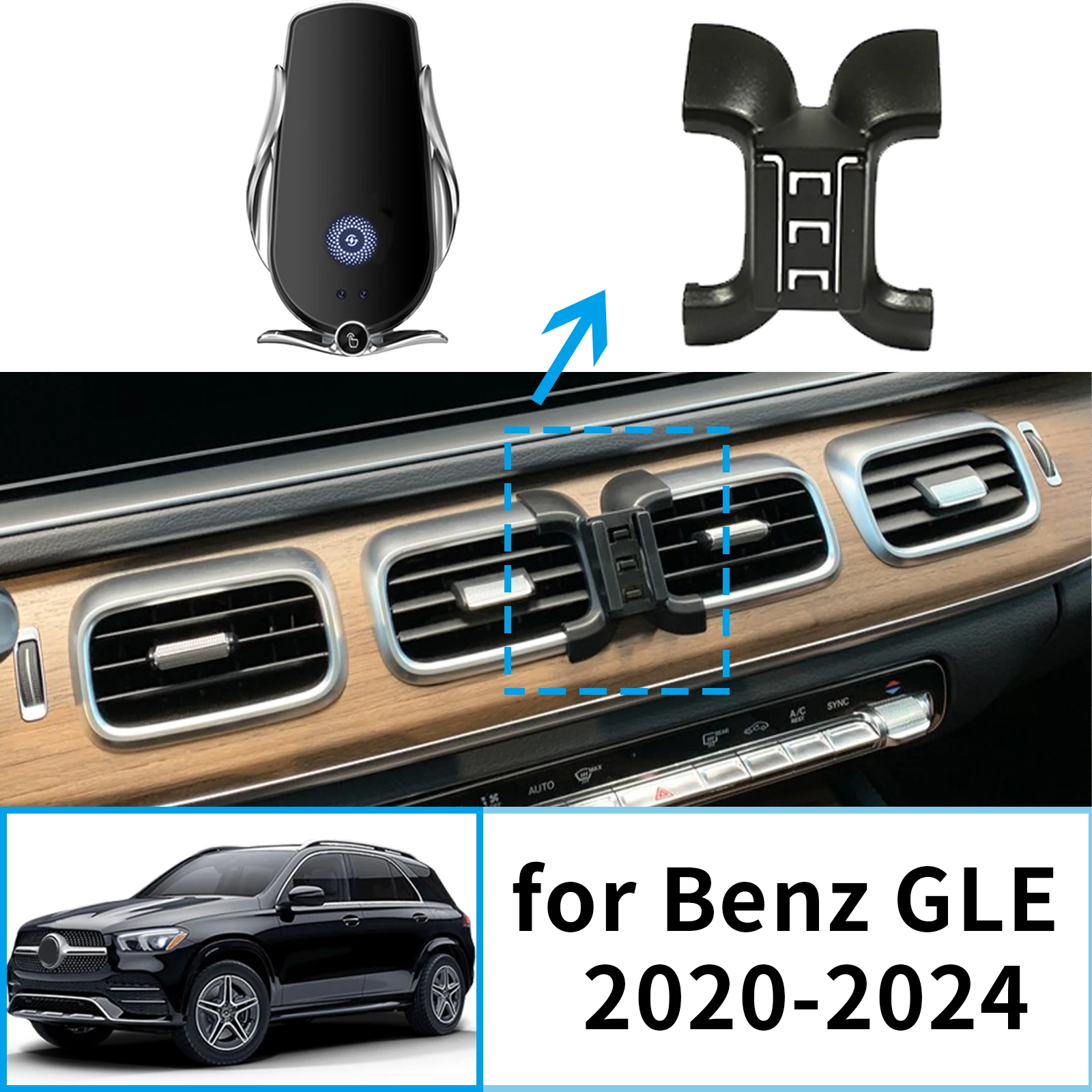 

Car Mobile Phone Holder for Mercedes Benz GLE W167 350 2020~2025 GPS Bracket Accessories Navigation Stand Auto