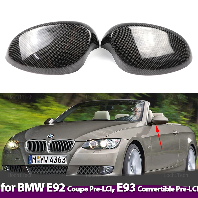 

Real Carbon Fiber add on Rearview Side Mirror Covers For BMW 3 Series E92 coupe Pre-LCI 06-09 E93 Convertible Pre-LCi 06-08