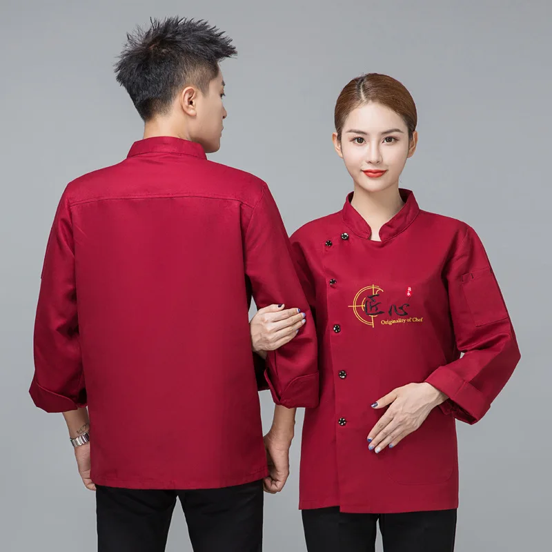 C500 Chef 'S Werkkleding Lange Mouwen Chef Uniform Keuken Kleding Plus Size Westerse Restaurant Keuken Kleren Chef Jas