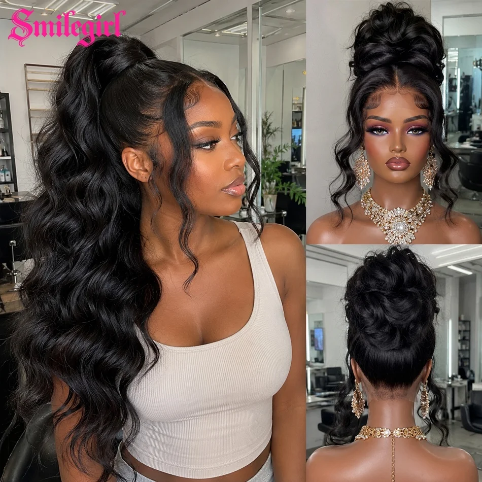 

30 Inch 360 Body Wave Lace Front Wigs Human Hair Pre Plucked Full 360 Transparent Lace Frontal Wigs For Women With Baby Hair 250% Density