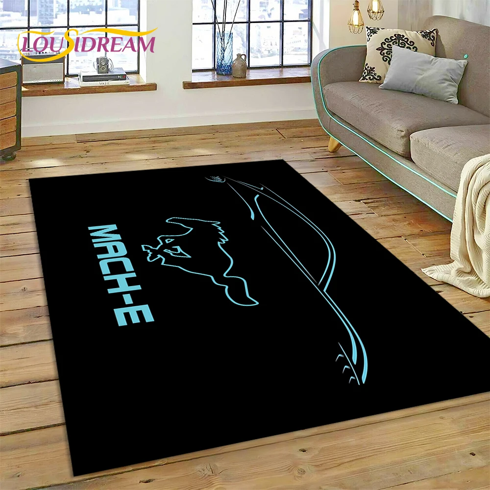 Classics 3D F-Ford GTR Mustang Car Carpet Rug for Bedroom Living Room Home Sofa Decoration,Children Game Large Decor Floor Mat