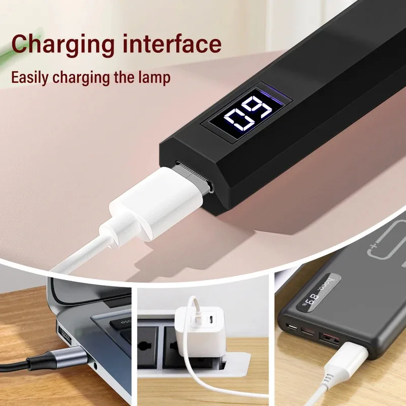 Lampada per unghie con display temporizzato Mini famiglia portatile portatile Torcia ad asciugatura rapida Penna Asciugatrice per unghie ricaricabile Lampada per unghie a LED UV