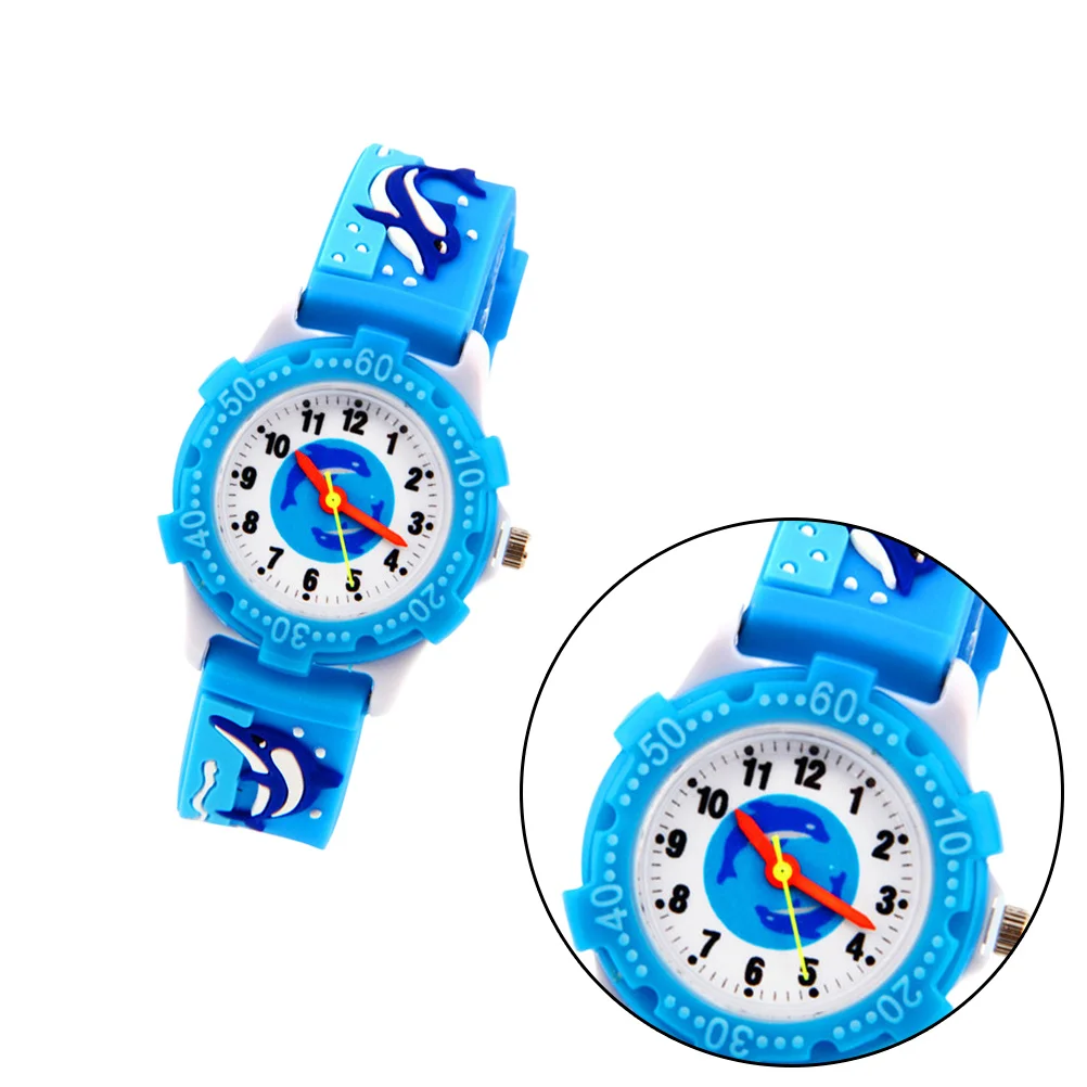 Relojes de delfines Reloj de cielo 3D de dibujos animados Regalo de cumpleaños cómodo y duradero Reloj 3D Decoración de muñeca