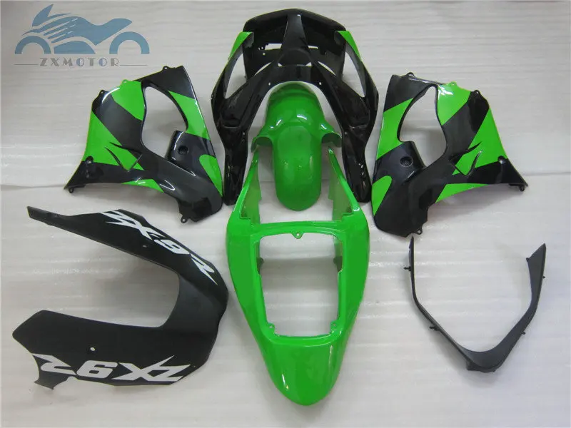 ABS plastic full fairing set for Kawasaki Ninja 636 ZX9R 2002 2003 ZX 9R 02 03 green black aftermarket body Fairings parts