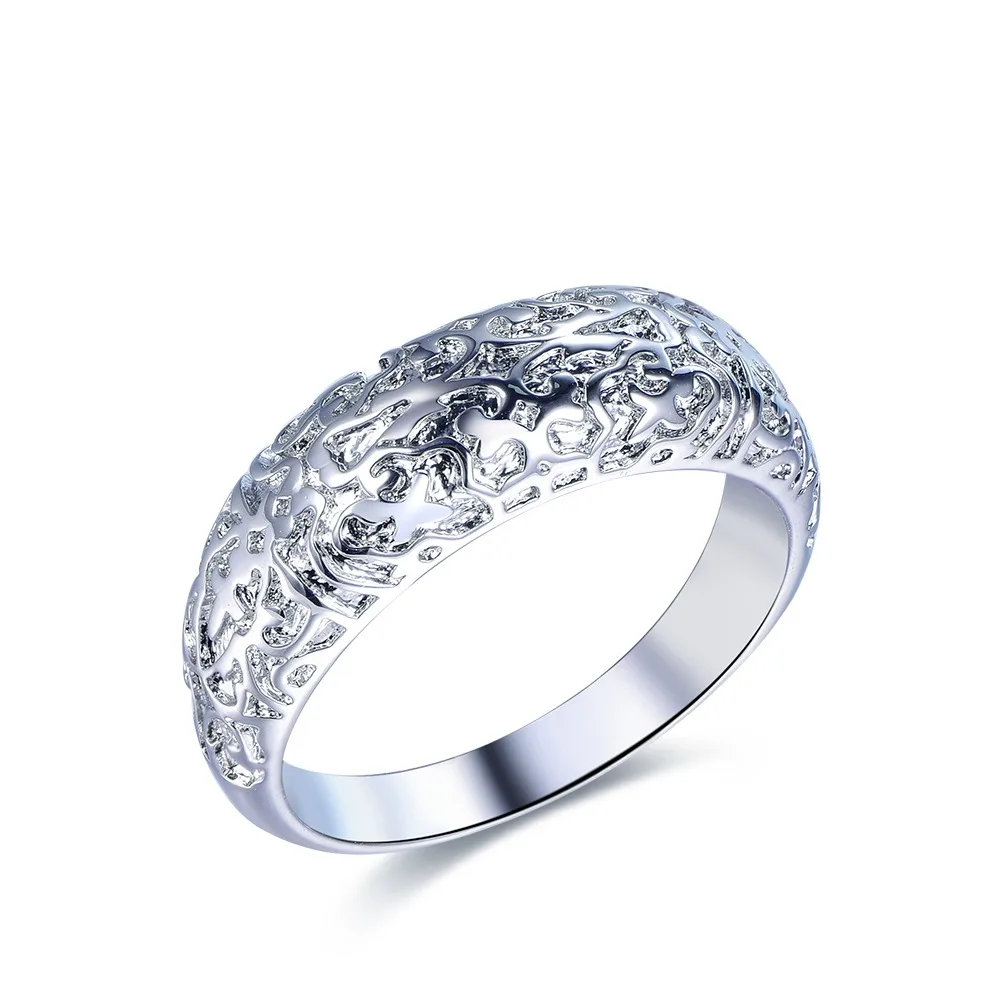 

TKJ Minimalist Hammered 925 Sterling Silver Ring Retro Promise Rings for Women Men Couple Rings Wedding Engagement Jewelry Gift