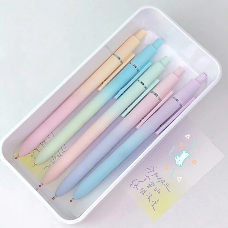 

5pcs Startraveller Gel Ink Pens Set Rainbow Vintage Retro Design 0.7mm Ballpoint Black Color School Office Stationery F3086