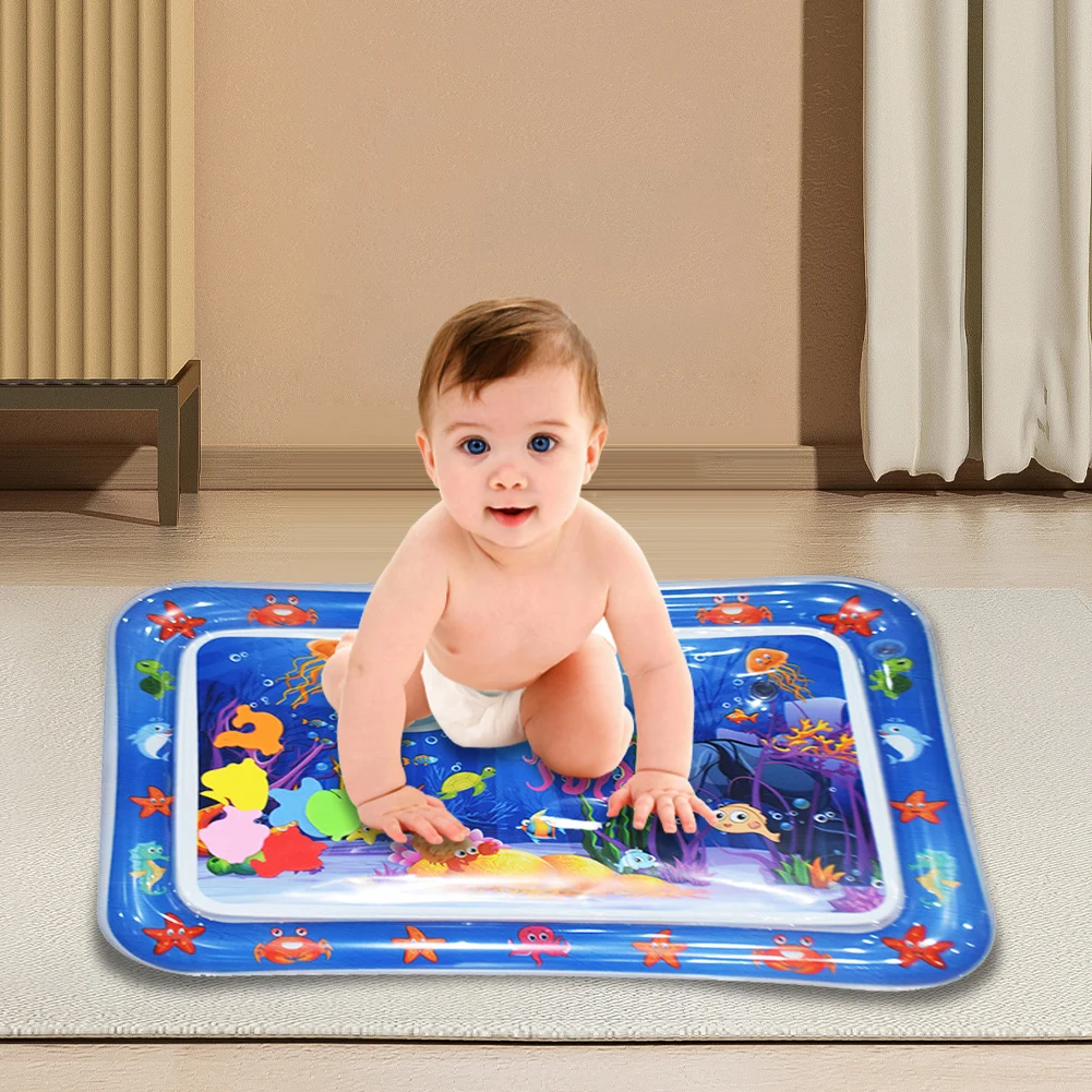 Baby Play Water Mat Inflatable Cushion Infant Toddler Thicken Toddler Activity Play Center PVC Water Mats for Baby Kids Toys