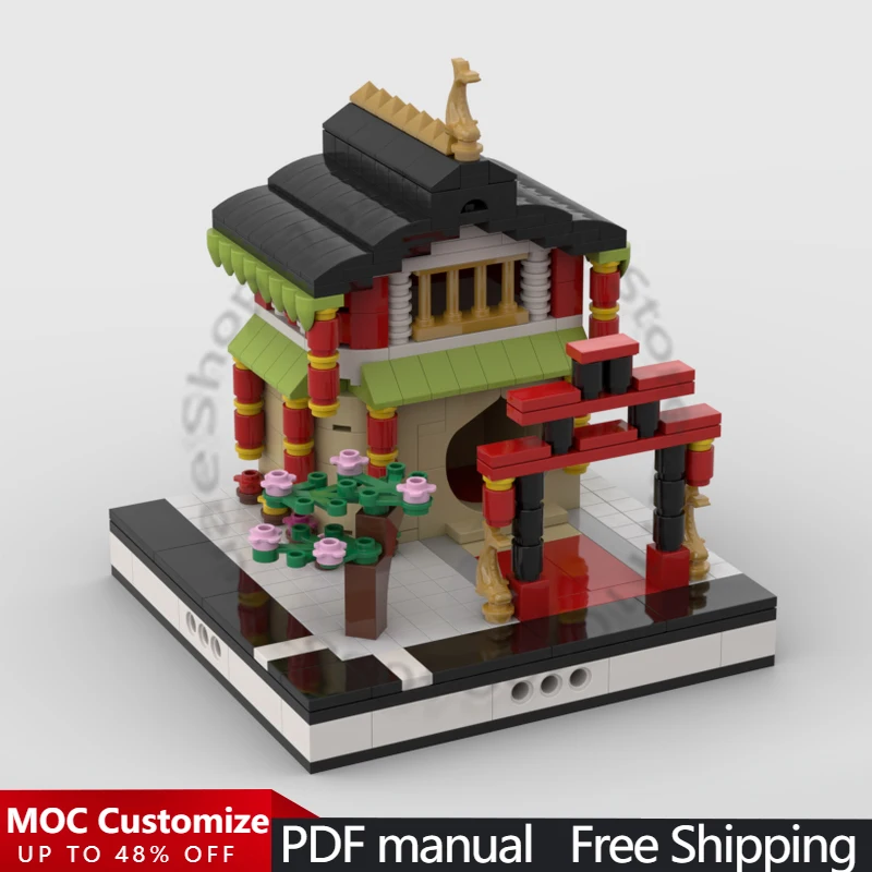 

440 деталей: Городская инженерная техника CHINA TOWN для мини-модульного города MOC, настраиваемый модульный конструктор, игрушка для мальчиков, подарок на Рождество