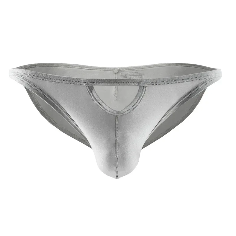 

Sexy Underwear Men Briefs Short Hollow Out Silky Underpants Breathable U Convex Pouch Low Waist Panties Cueca Calzoncillos