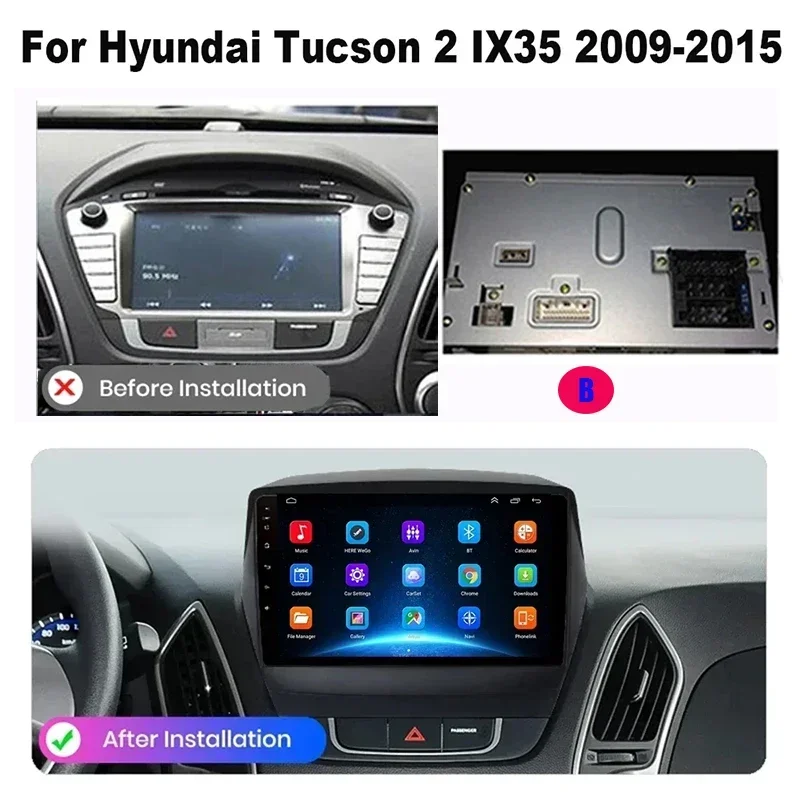 for Hyundai Tucson 2 LM IX35 2009-2015 4G Carplay 2din Android 13 Car Stereo Radio Multimedia Player Navigation GPS Head Unit