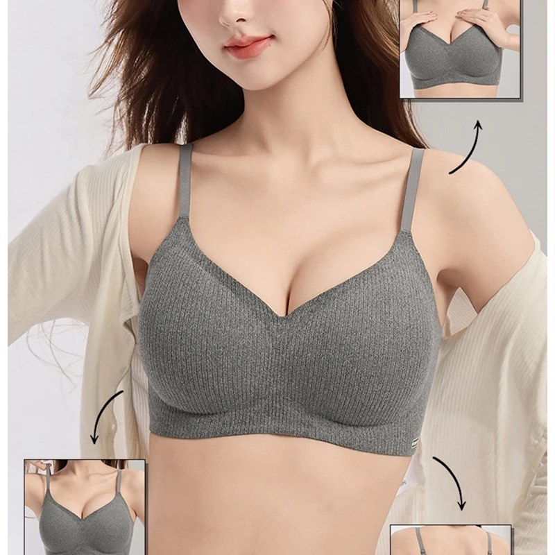 حمالة صدر نسائية لاسلكية بدون خياطة، دعم ناعم، ملابس داخلية مريحة لجميع أحجام الثدي، حمالة صدر للخريف والشتاء لتقليل الثدي #3