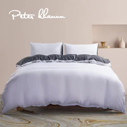 Peter Khanun Microfiber Duvet Cover Set, cama escovada macia, fecho com zíper, laços de canto, 2 pcs, 3 pcs